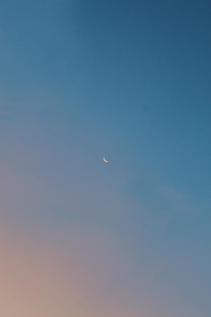 Waning Moon in a Twilight Sky